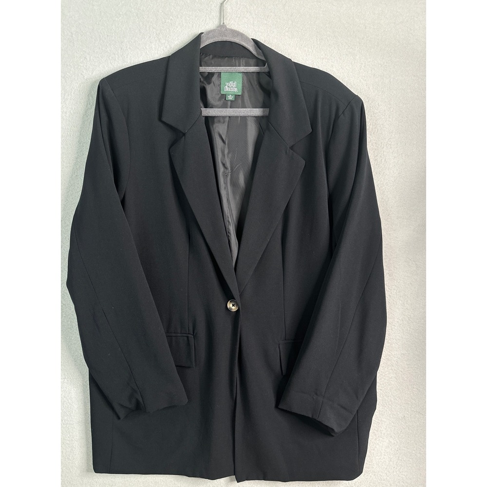 Wild Fable Black One Button Blazer Jacket XL‎ Oversized Look